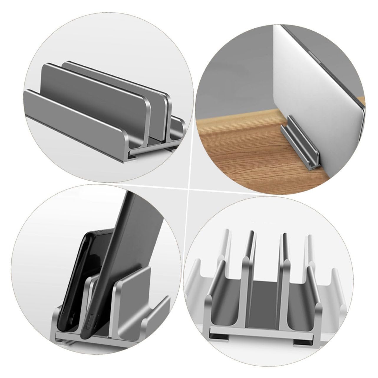 Регульована підставка для ноутбука Veemoon з вертикальним тримачем, ергономічна, компактна, сумісна з більшістю ноутбуків і планшетів, міцна, фото №4