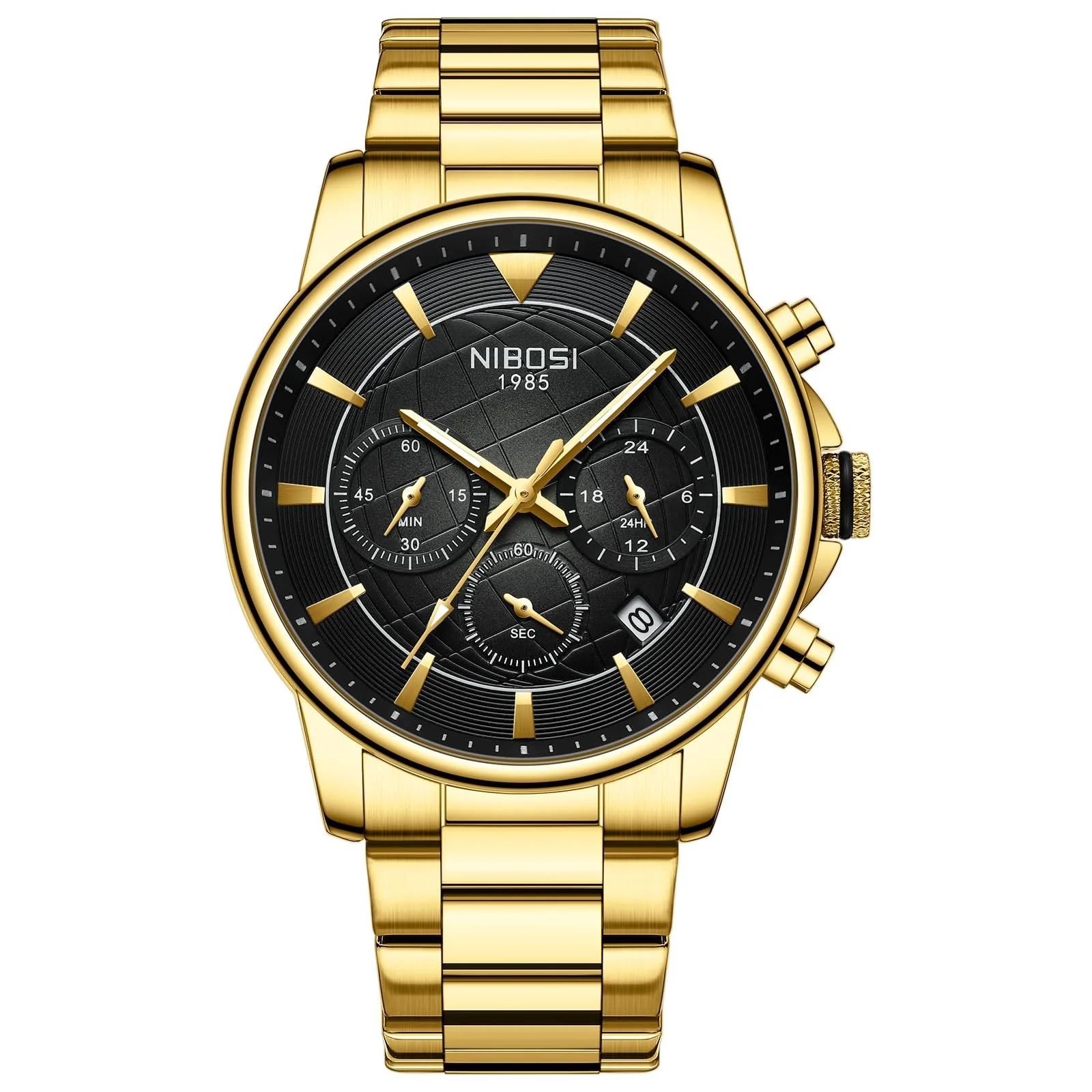 Мужские часы NIBOSI Аналоговые Кварцевые Хронограф Сталь Водонепроницаемые с Люминесцентной Датой, фото №2 Мужские часы NIBOSI Аналоговые Кварцевые Хронограф Сталь Водонепроницаемые с Люминесцентной Датой, фото №2