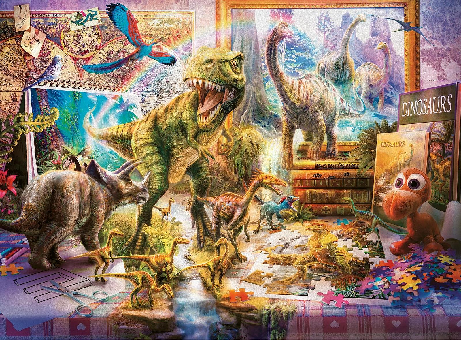 Дитячий пазл XXL Ravensburger Dinos in the Children's Room 12000863 100 елементів від 6 років, фото №2