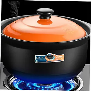 Набор керамических кастрюль с крышкой 2 шт антипригарное покрытие термостойкие для медленного тушения synthetic.ua - Фото 1