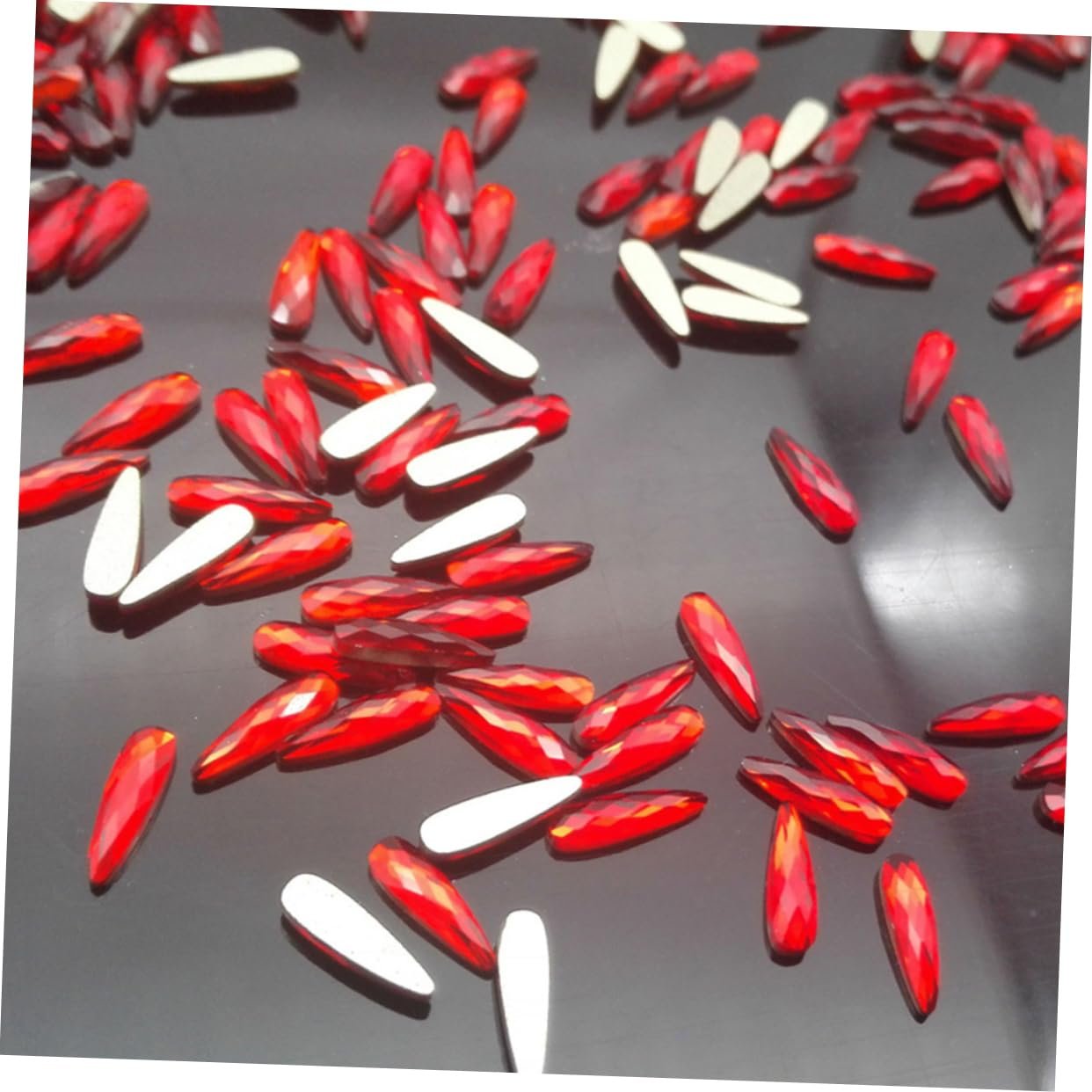 Стразы для ногтей Beavorty Капля воды Красный 60 шт., фото №9