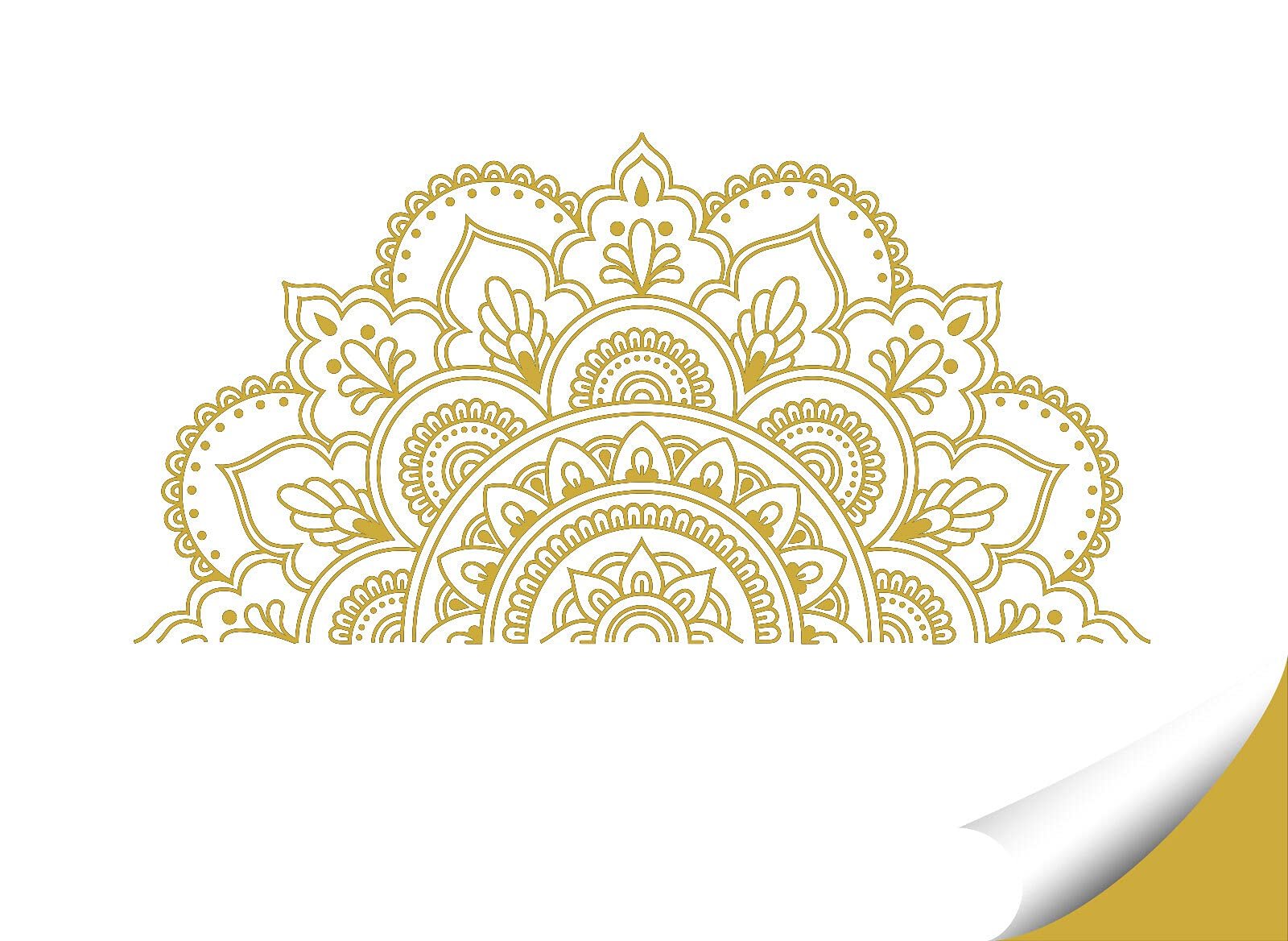 Наклейка на стіну Grandora Mandala W5590 115 x 58 см Золотий, фото №2