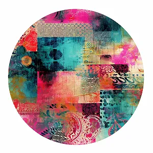 Наклейка на стіну GRAZDesign Круглий візерунок Бірюзова Boho Vintage 50 x 50 см - Фото 1