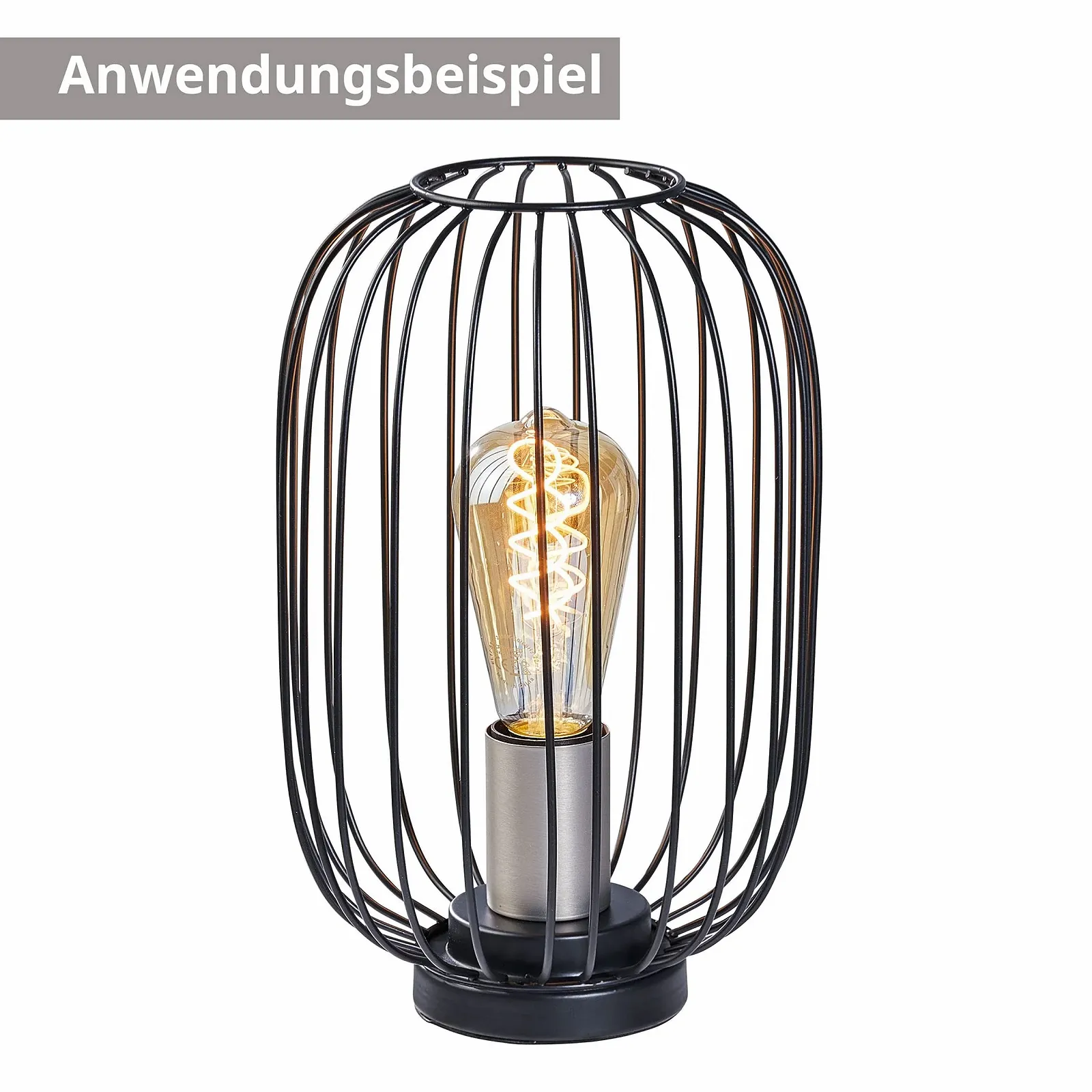 Настольная лампа AMARE Vintage 18.4 x 29 см Черная, фото №6