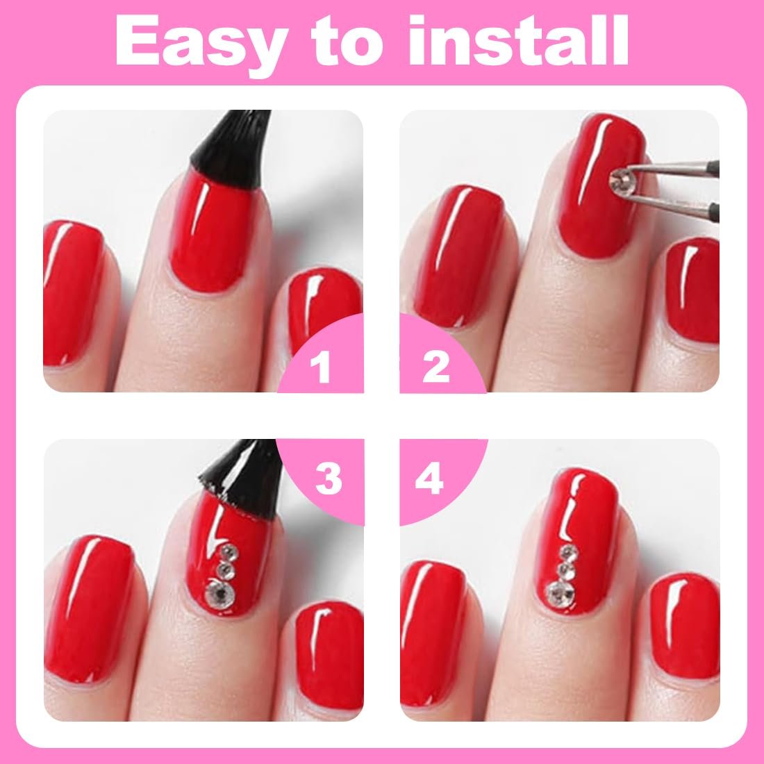 Стразы для ногтей 3690 шт., блестки, наклейки, кристаллы, бриллианты для дизайна ногтей, включая восковой карандаш для страз и пинцеты, фото №4