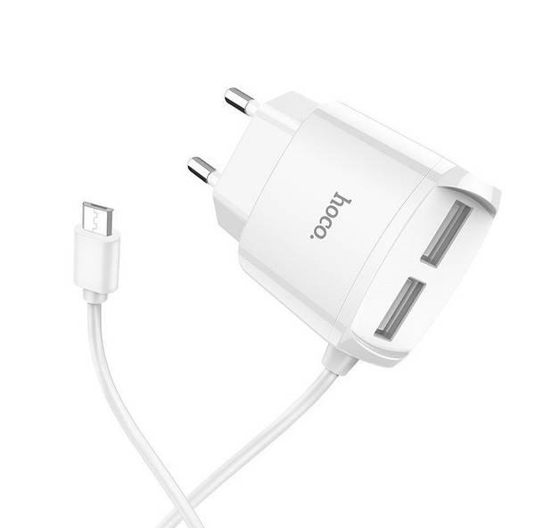 Адаптер Hoco Usb Charger Double Micro Cable C 59A, фото №1 Адаптер Hoco Usb Charger Double Micro Cable C 59A, фото №1