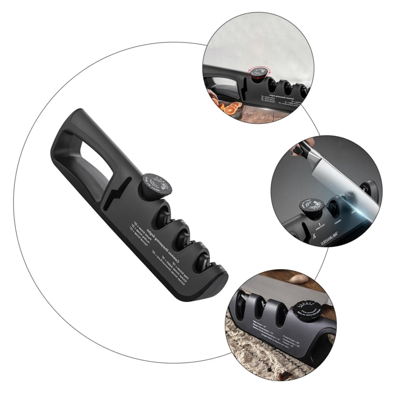 Ручная точилка для ножей OUNONA многофункциональная с регулируемым углом, фото №3