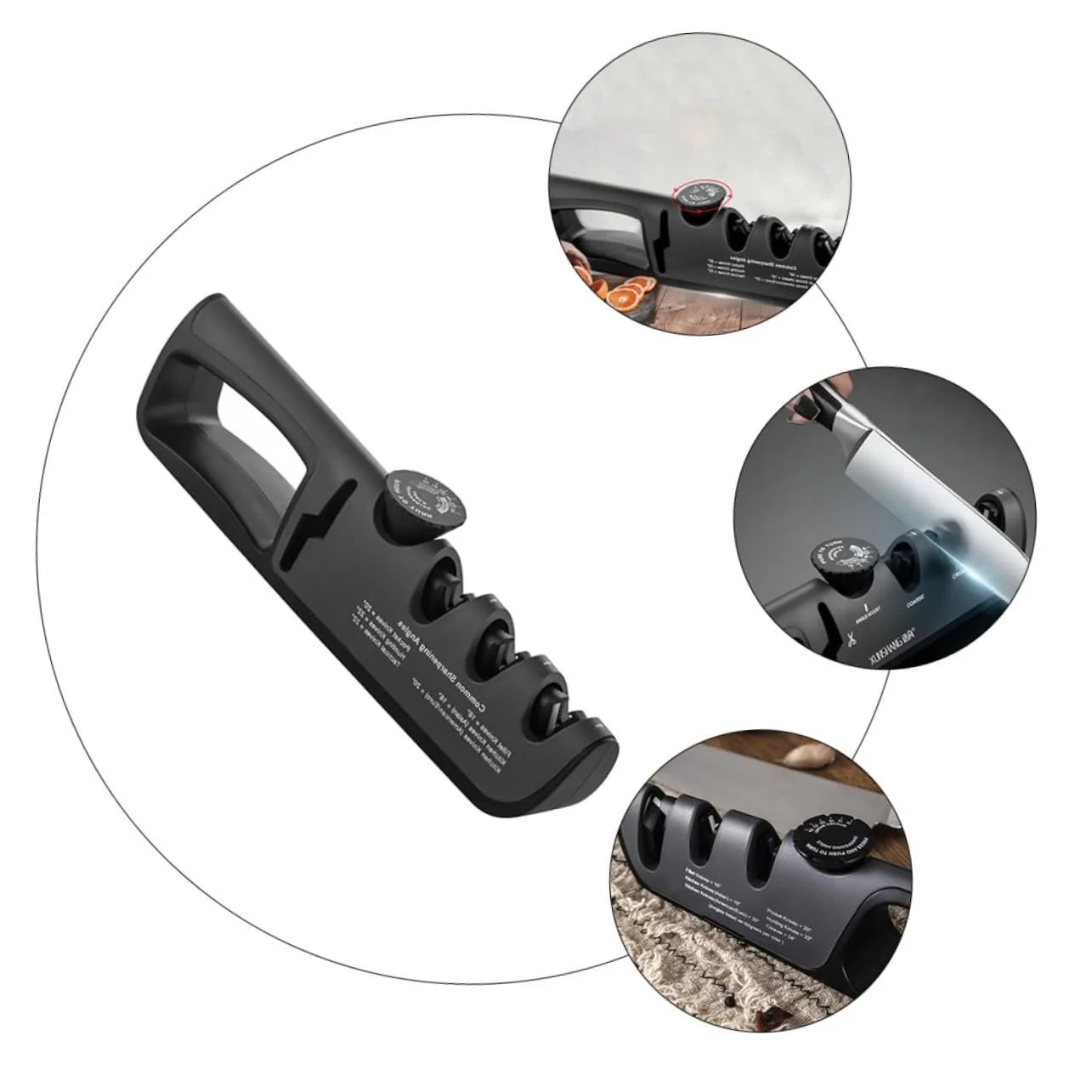 Ручная точилка для ножей OUNONA многофункциональная с регулируемым углом, фото №3