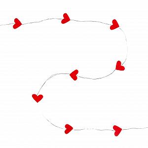 Гирлянда Lights4fun Сердечки на проволоке 20 LED с таймером, питание от батареек, красная synthetic.ua - Фото 1