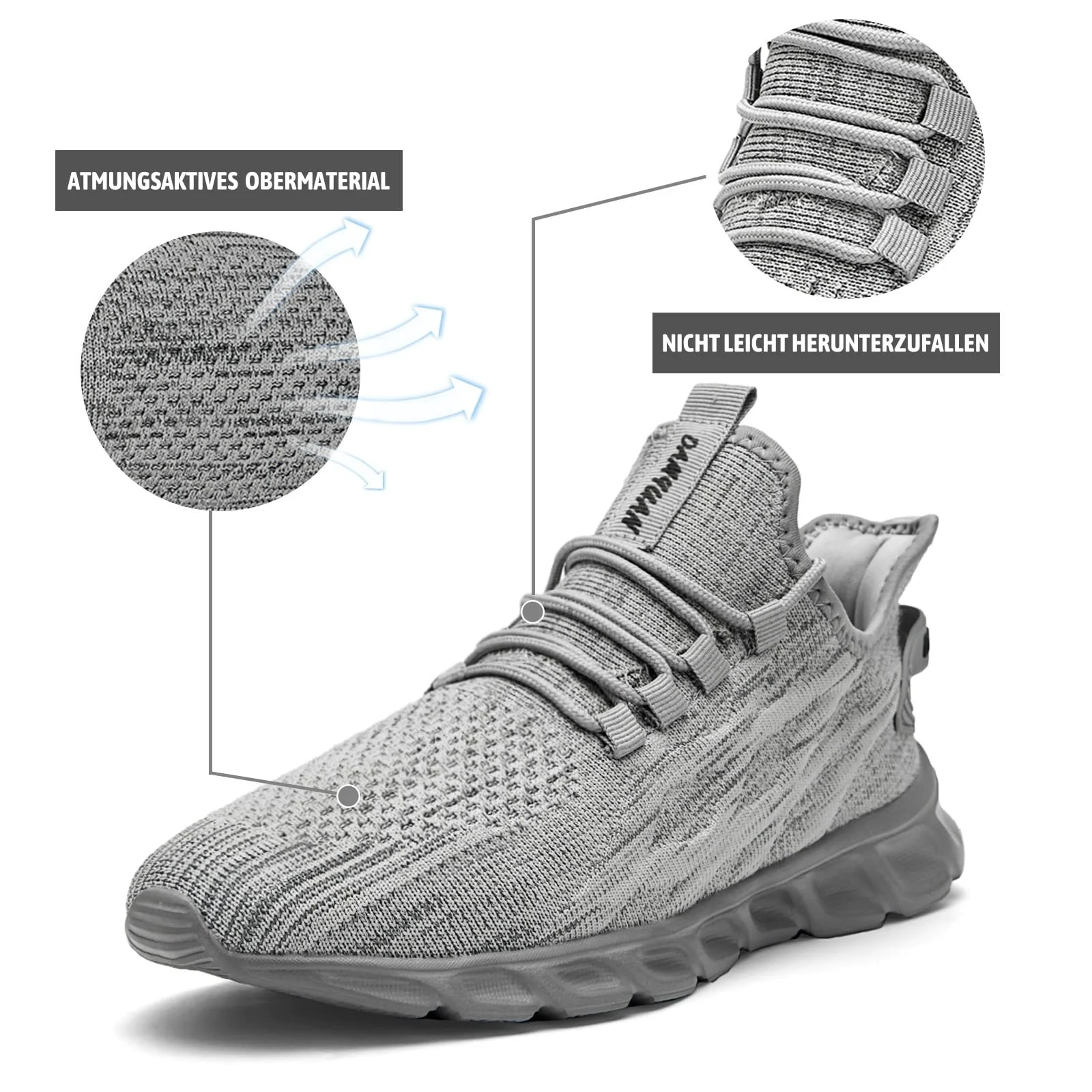 Кросівки Linenghs Спортивні Легкі Дихаючі Сірий EU 43, фото №2