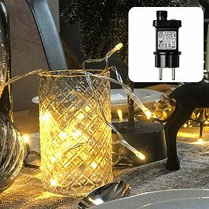 Гірлянда Hellum 150759 LED, 120 теплих білих світлодіодів, 11,90 м, прозорий кабель synthetic.ua - Фото 1