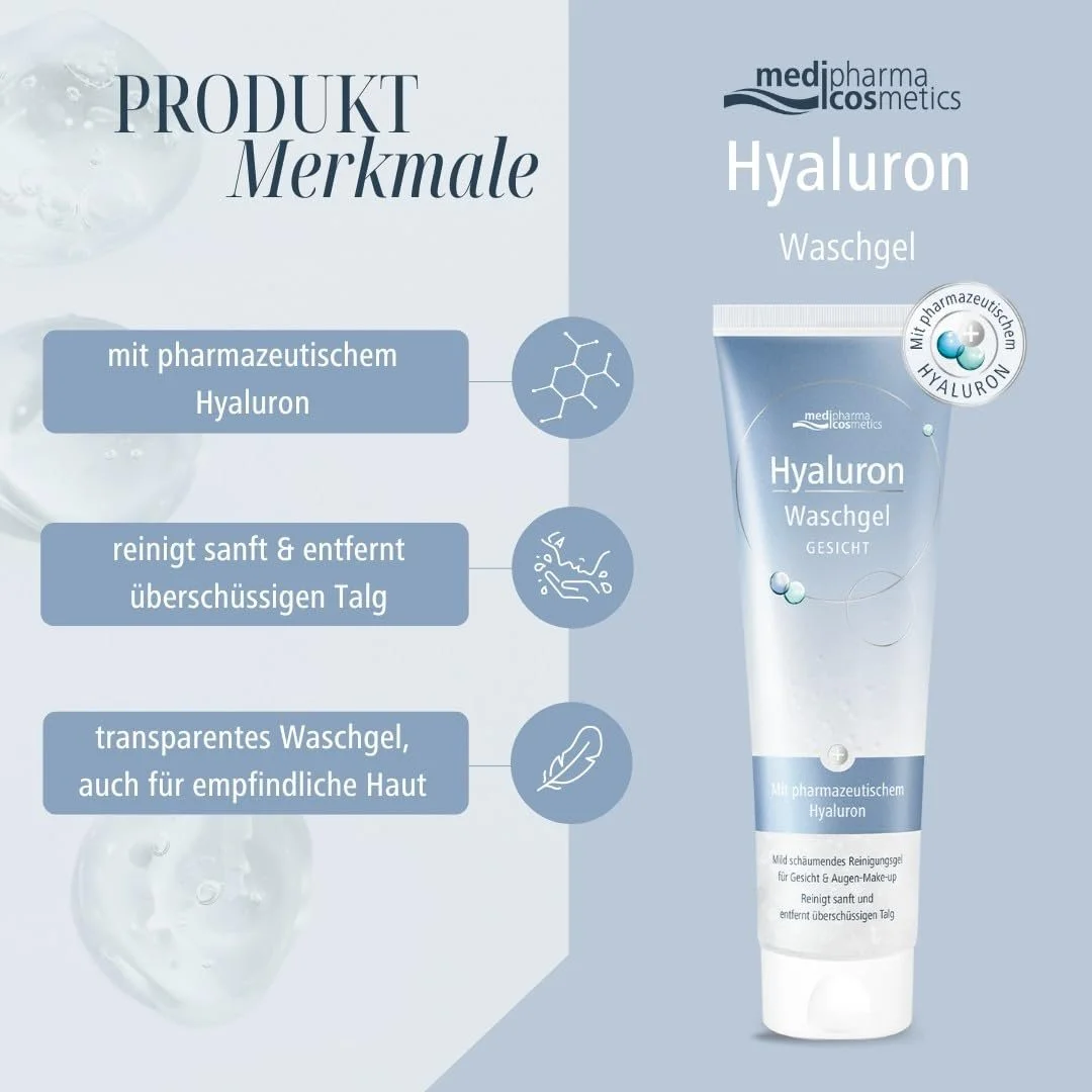 Гель для вмивання Hyaluronic, для ніжного очищення обличчя та зняття макіяжу, для сухої та чутливої шкіри, зволожує шкіру, м'яке спінювання, фото №4