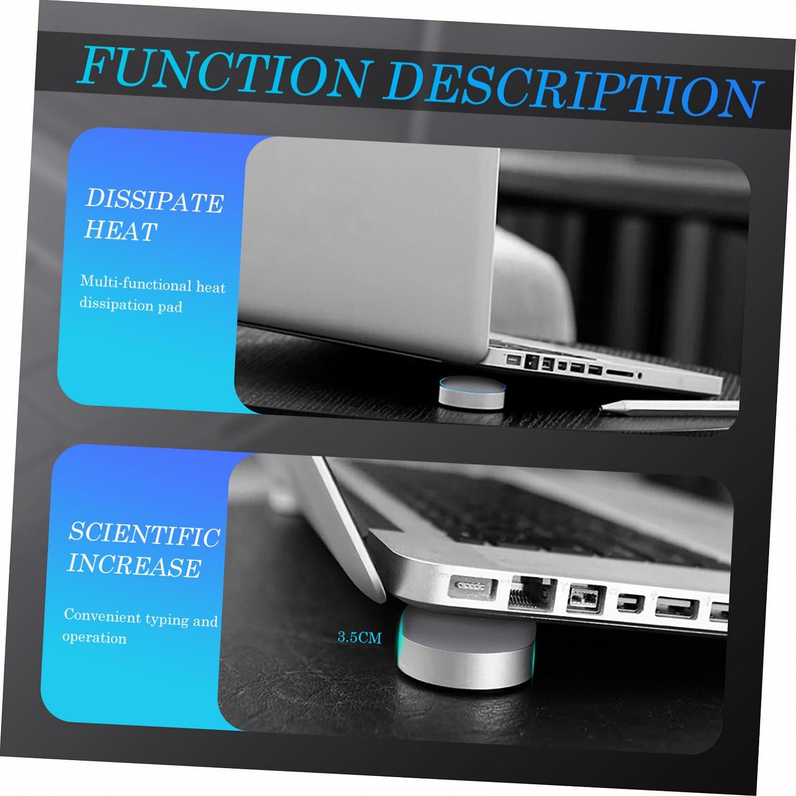 Підставка для ноутбука Алюмінієва, 2 шт. Ергономічна, легка, мобільна. Для кращої циркуляції повітря та комфортного набору тексту, фото №3