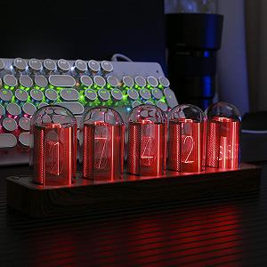 Годинник LED Nixie ClocTeck, Цифровий годинник Nixie Tube, Годинник Nixie Tube, WiFi синхронізація, Будильник, Формат 12/24 години synthetic.ua - Фото 1