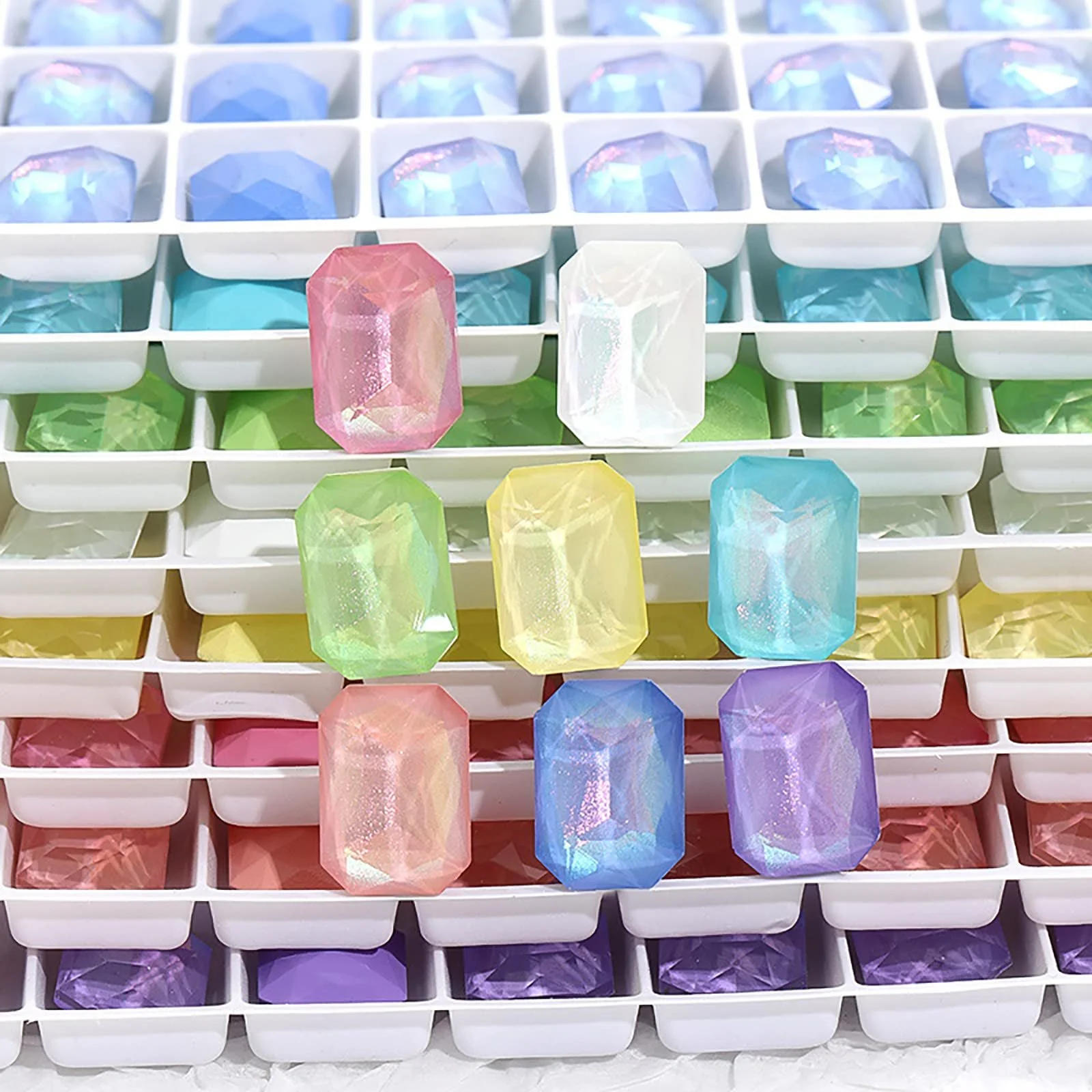 Стрази Прямокутні Восьмикутні Mokka Блискучі, 310 x 14 мм, 36 шт, фото №7