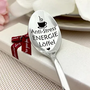 Ложка Кавова/Десертна Anti-Stress Гравіювання Срібна - Фото 1