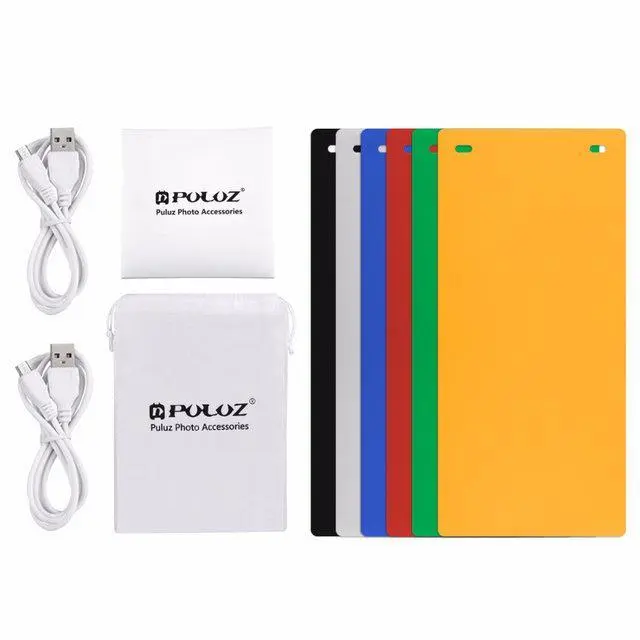 Световой лайт бокс для макросьемки Puluz PU5022 с 2x LED подсветкой 24х23х22 см SUN0116, фото №7