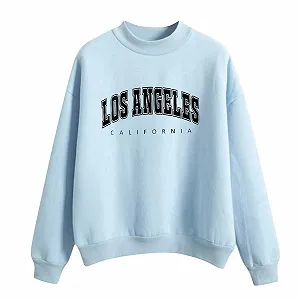 Женский свитшот Los Angeles Калифорния Круглый вырез Легкий Однотонный - Фото 1