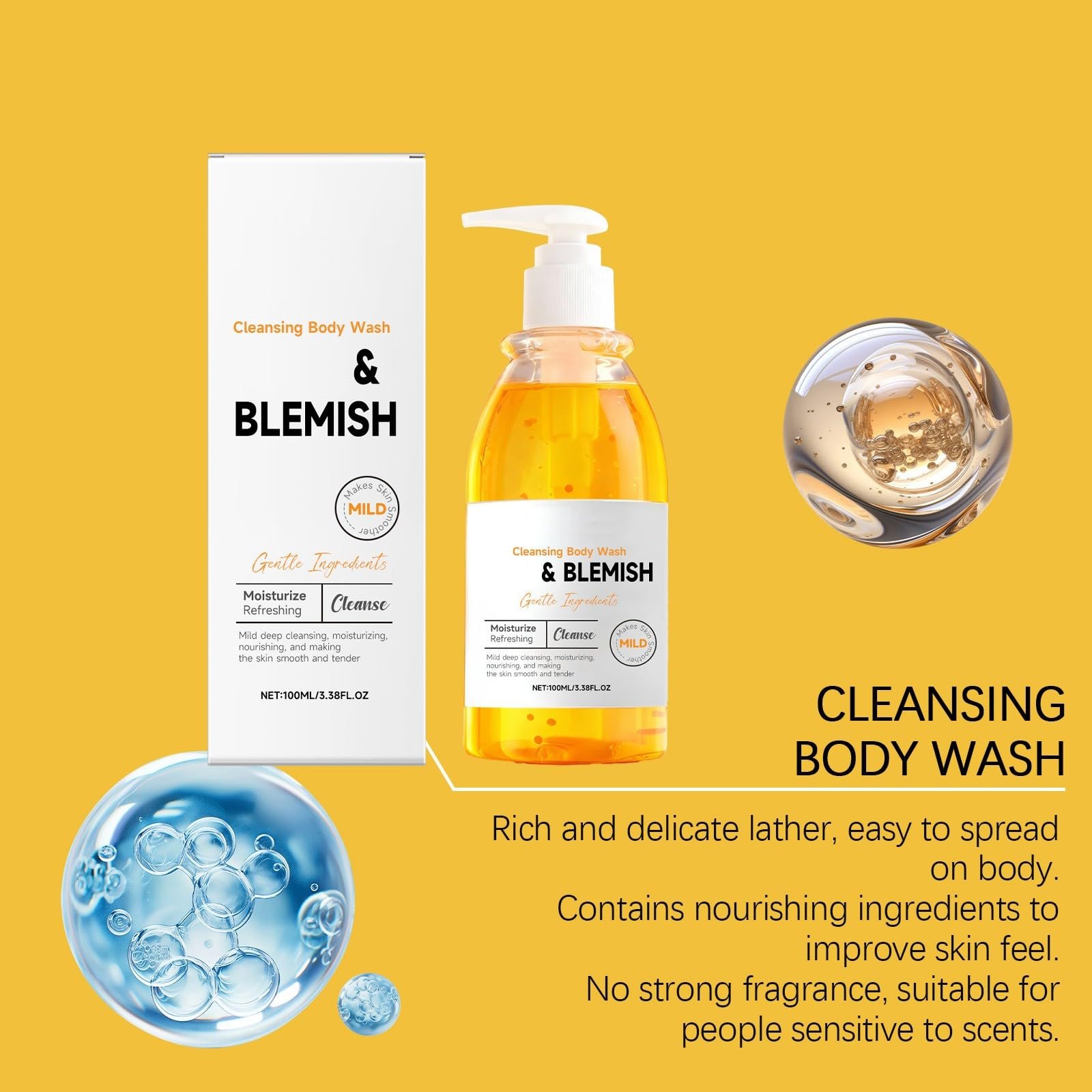 Гель для душу Cleansing Body Wash зволожуючий з м'якою формулою, ароматний (3 шт.), фото №5