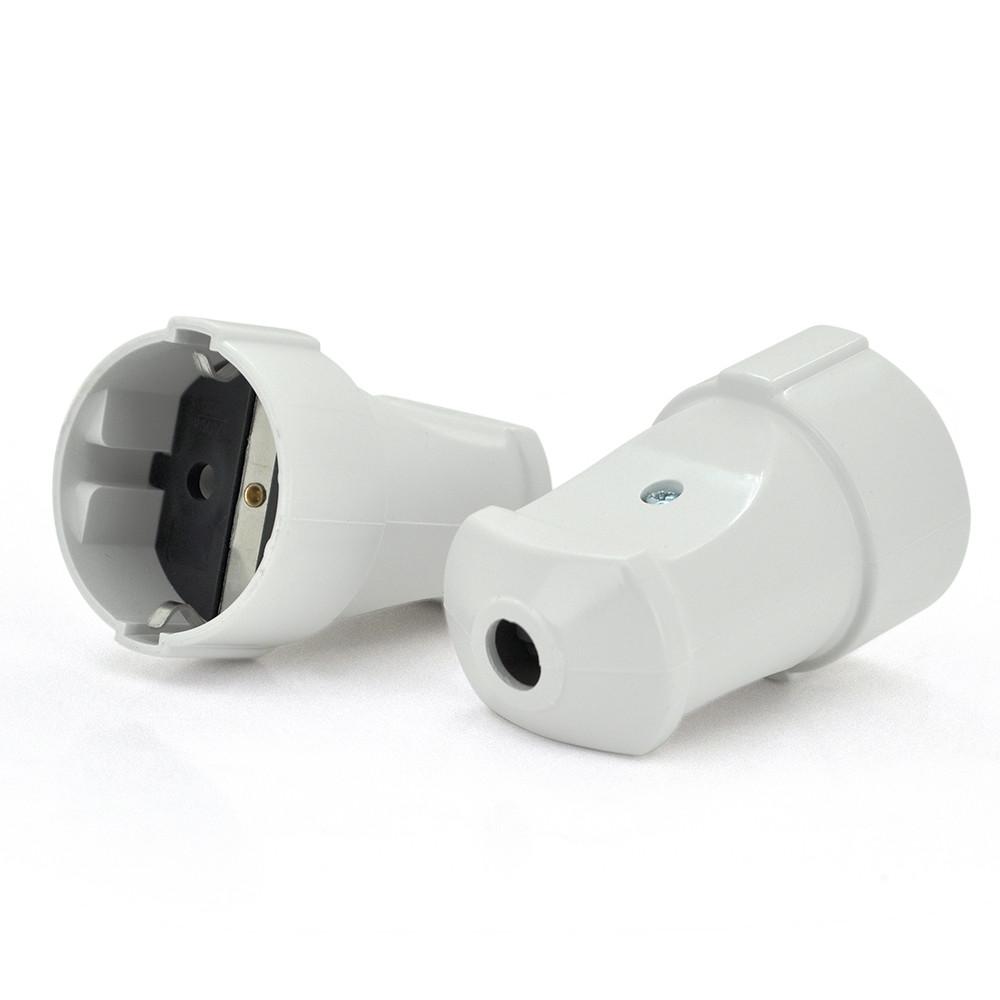 Степсельний гнізда з заземленням 16А 250В A102 White Q15, фото №1