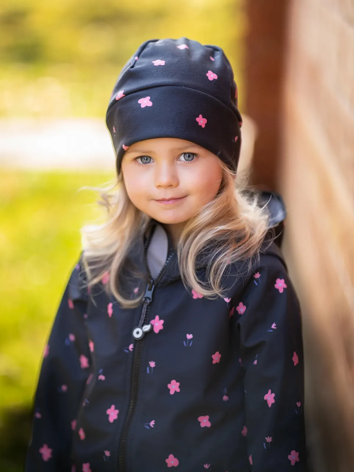 Детская куртка софтшелл Unuo Basic Fleece Цветы черный, фото №6