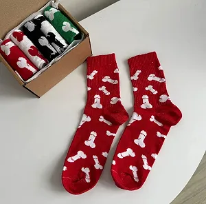 Чоловічі молодіжні шкарпетки високі демісезонні червоні 39-44 розмір - Фото 1