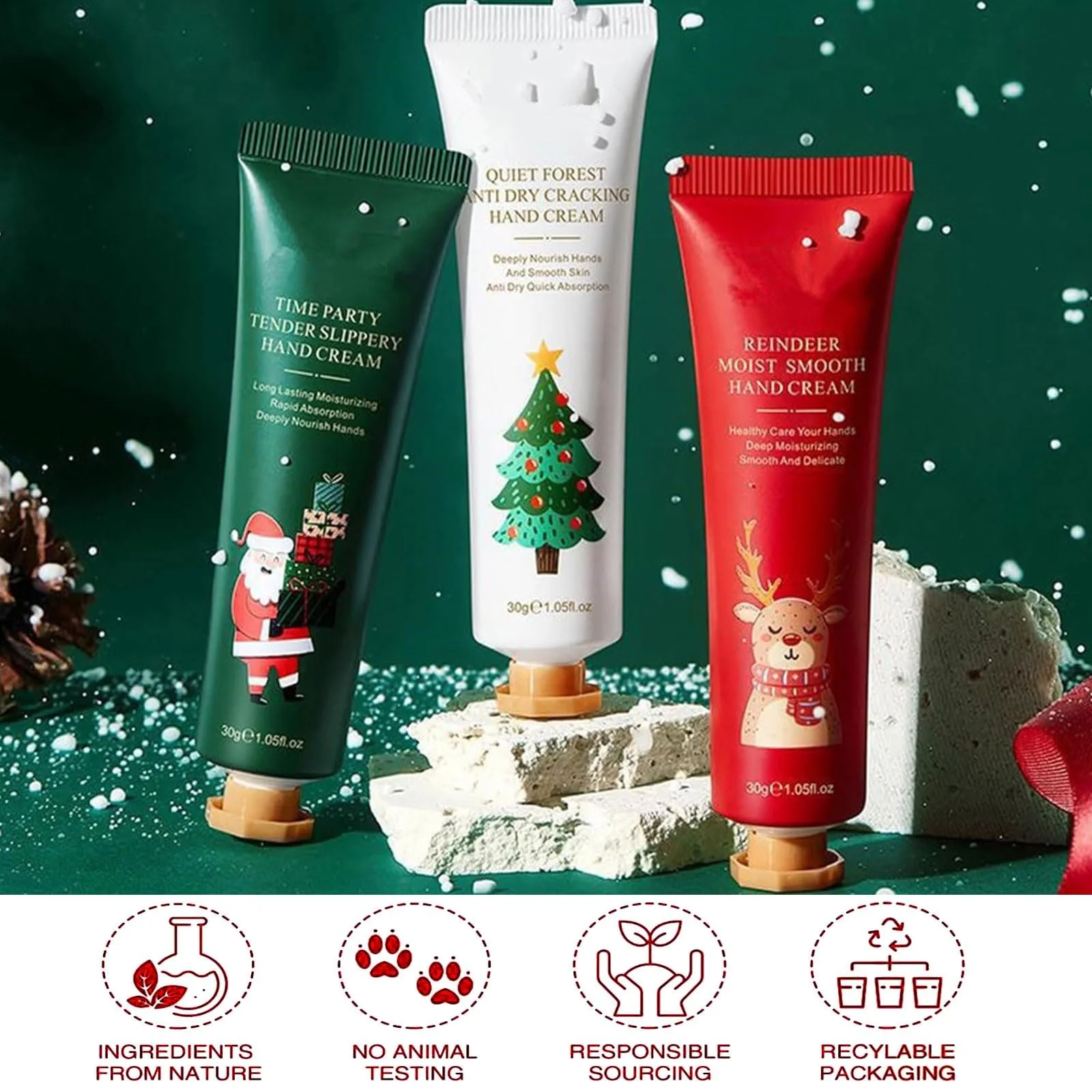 Набір Різдвяних Кремів для Рук, Міні-Набір Кремів для Рук, 5 шт, фото №3 Набір Різдвяних Кремів для Рук, Міні-Набір Кремів для Рук, 5 шт, фото №3