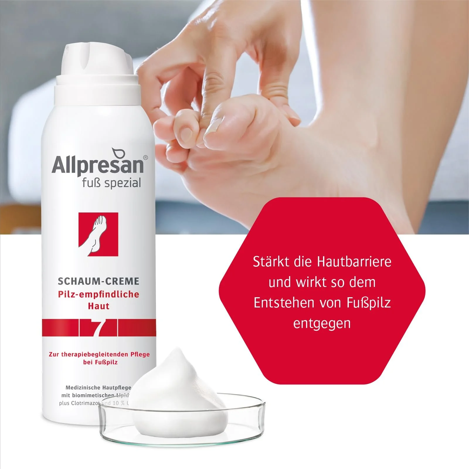 Крем-пена для ног Allpresan Fuß Spezial No. 7 для чувствительной к грибку кожи 125 мл (3 шт.), фото №5