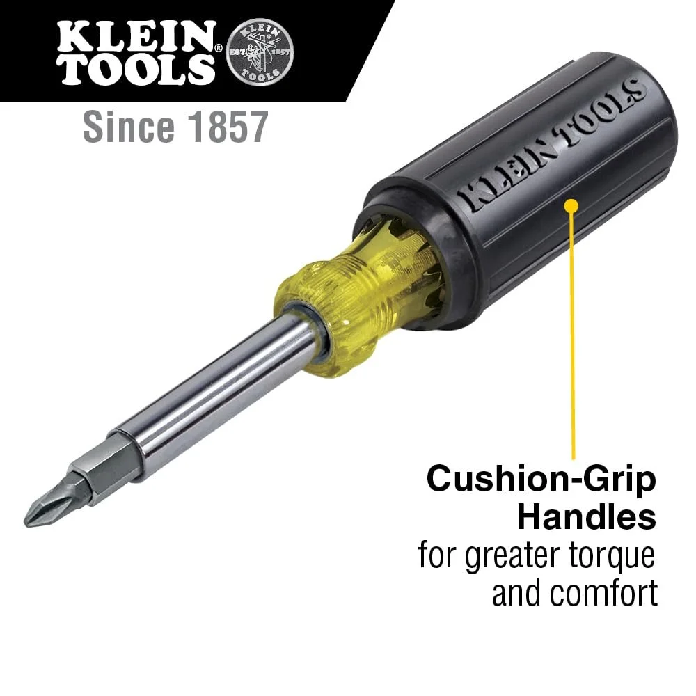 Викрутка та торцевий ключ KLEIN TOOLS 32500 11 в 1 Cushion Grip чорна, фото №3