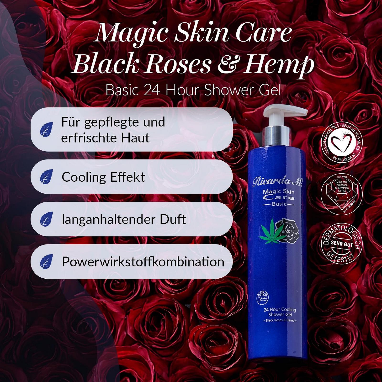 Гель для душу Ricarda M. MSC 24 Hour Black Roses & Hemp Антивіковий 400 мл, фото №2 Гель для душу Ricarda M. MSC 24 Hour Black Roses & Hemp Антивіковий 400 мл, фото №2