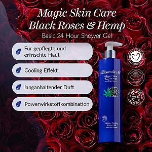 Гель для душу Ricarda M. MSC 24 Hour Black Roses & Hemp Антивіковий 400 мл synthetic.ua - Фото 1