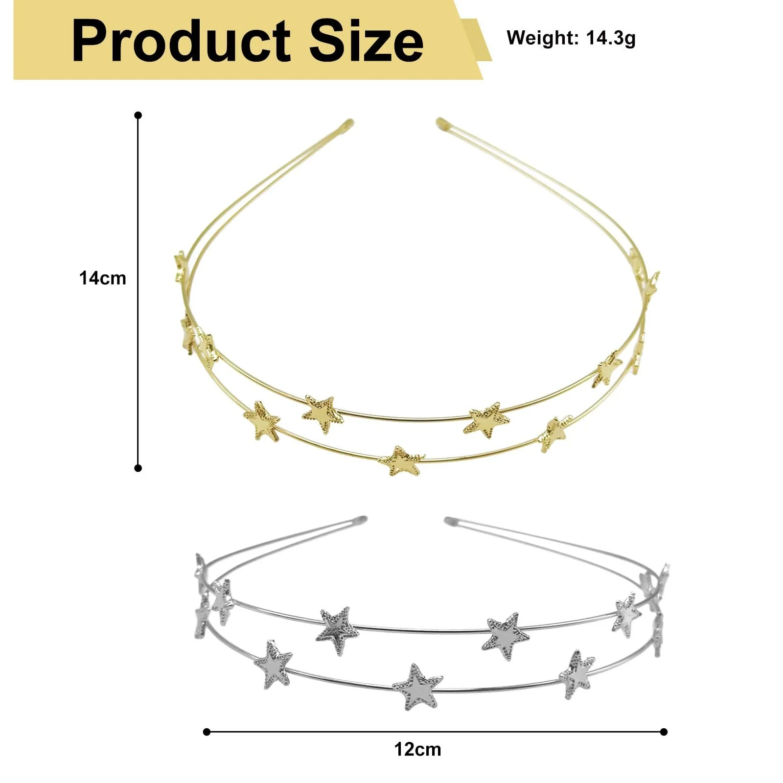 Обруч Зірка Золотий та Срібний, фото №2