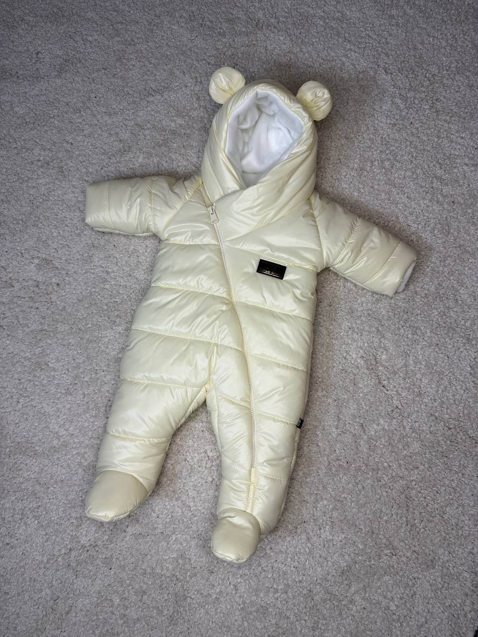 Демисезонный детский комбинезон 62, 68, 74, 80 лет, кремовый, фото №1 Демисезонный детский комбинезон 62, 68, 74, 80 лет, кремовый, фото №1