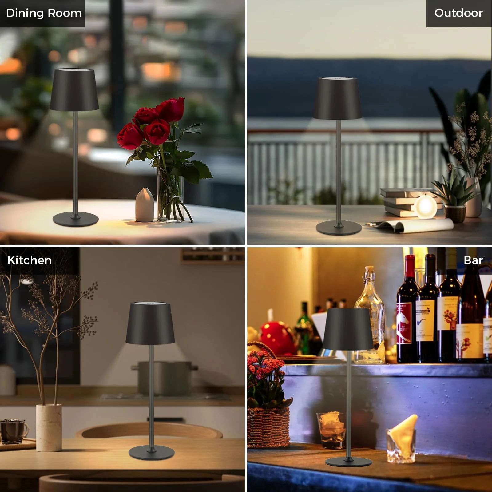 Настільна лампа CNMTCCO LED Акумуляторна 5200 мАг Сенсорна Водонепроникна, фото №6