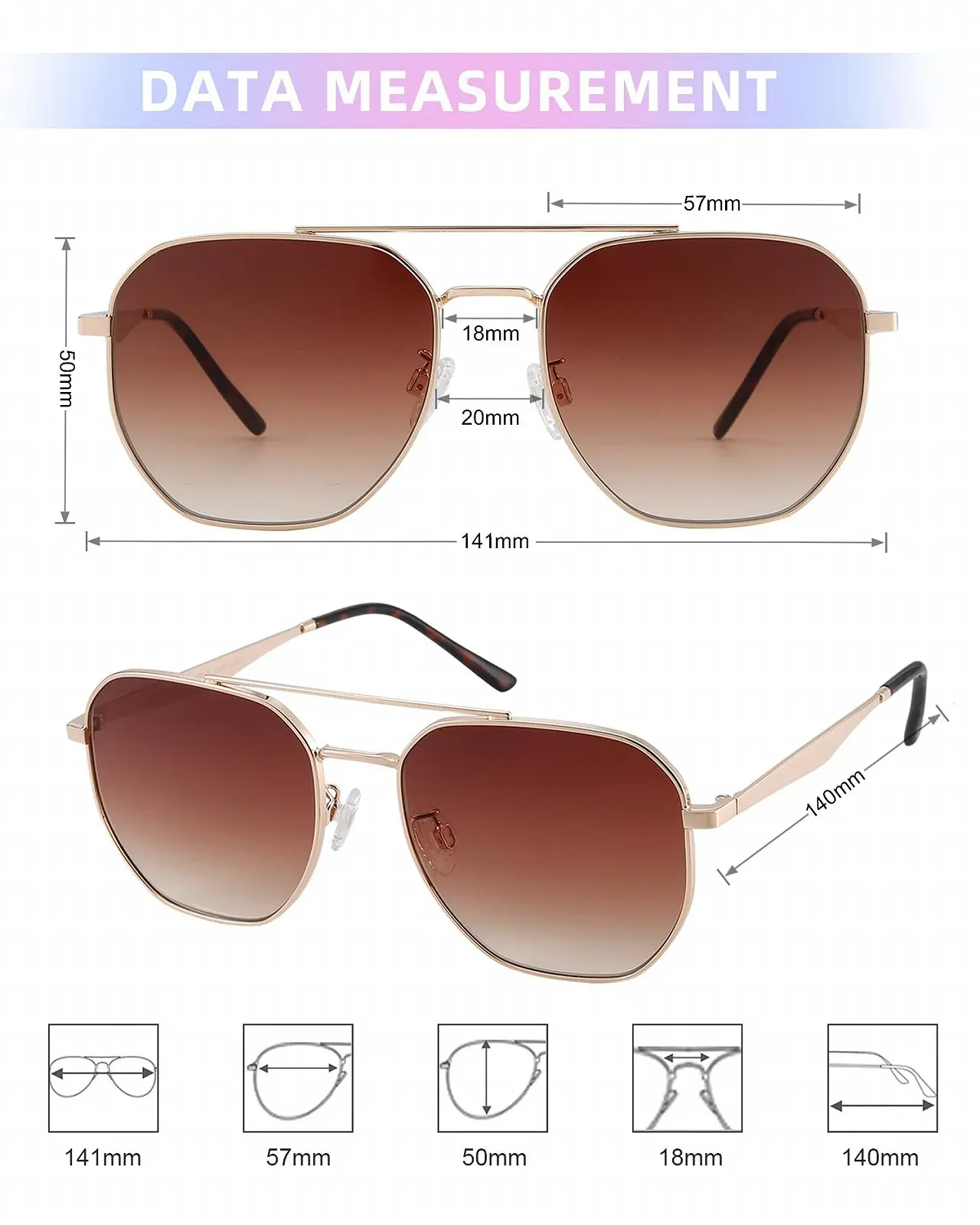 Солнцезащитные очки Авиаторы Квадратные JOOX Большие для Мужчин и Женщин, UV400, фото №2