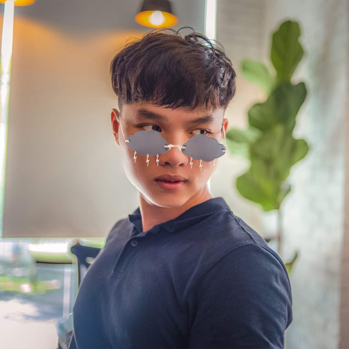 Сонцезахисні окуляри без оправи Amosfun, хмарки, захист від УФ-випромінювання, Авіатор, фото №4