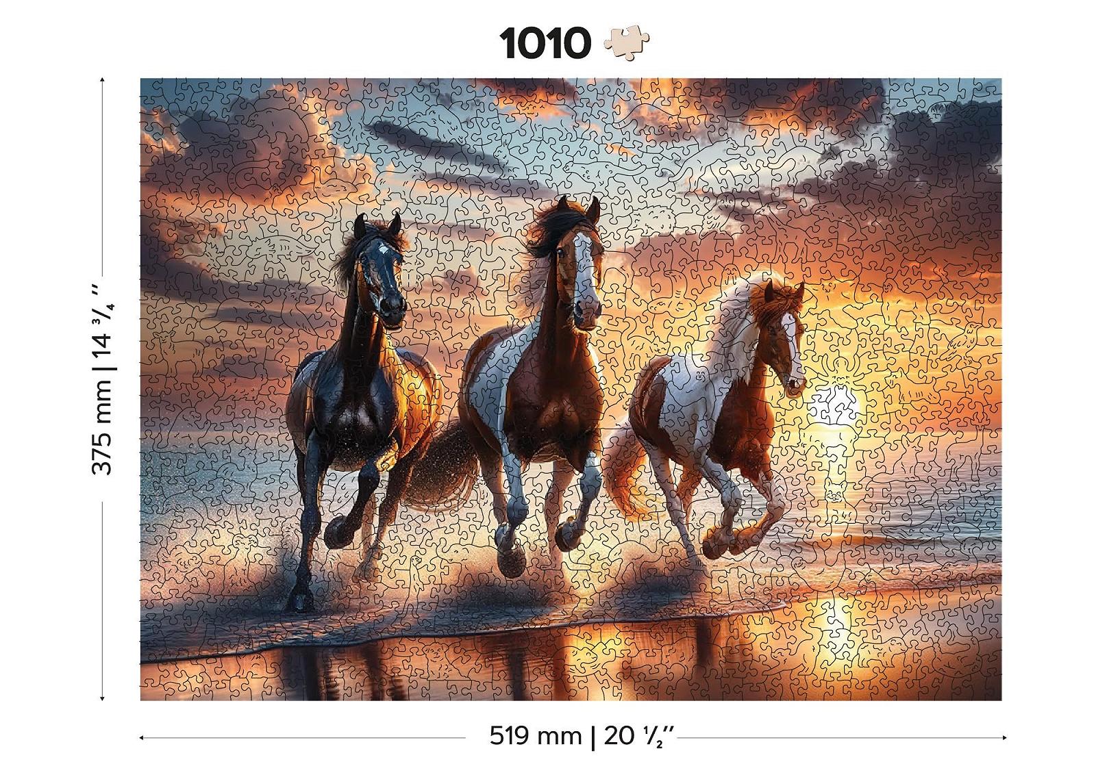 Дерев'яний пазл WOODEN.CITY Wild Horses on the Beach 1000 елементів 53,9 x 39,4 см, фото №3