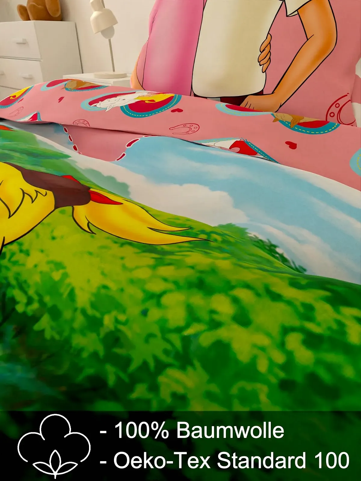 Детское Постельное белье детское SkyBrands Bibi and Tina 135 x 200 см + 80 x 80 см, 2 предмета, хлопок, фото №6