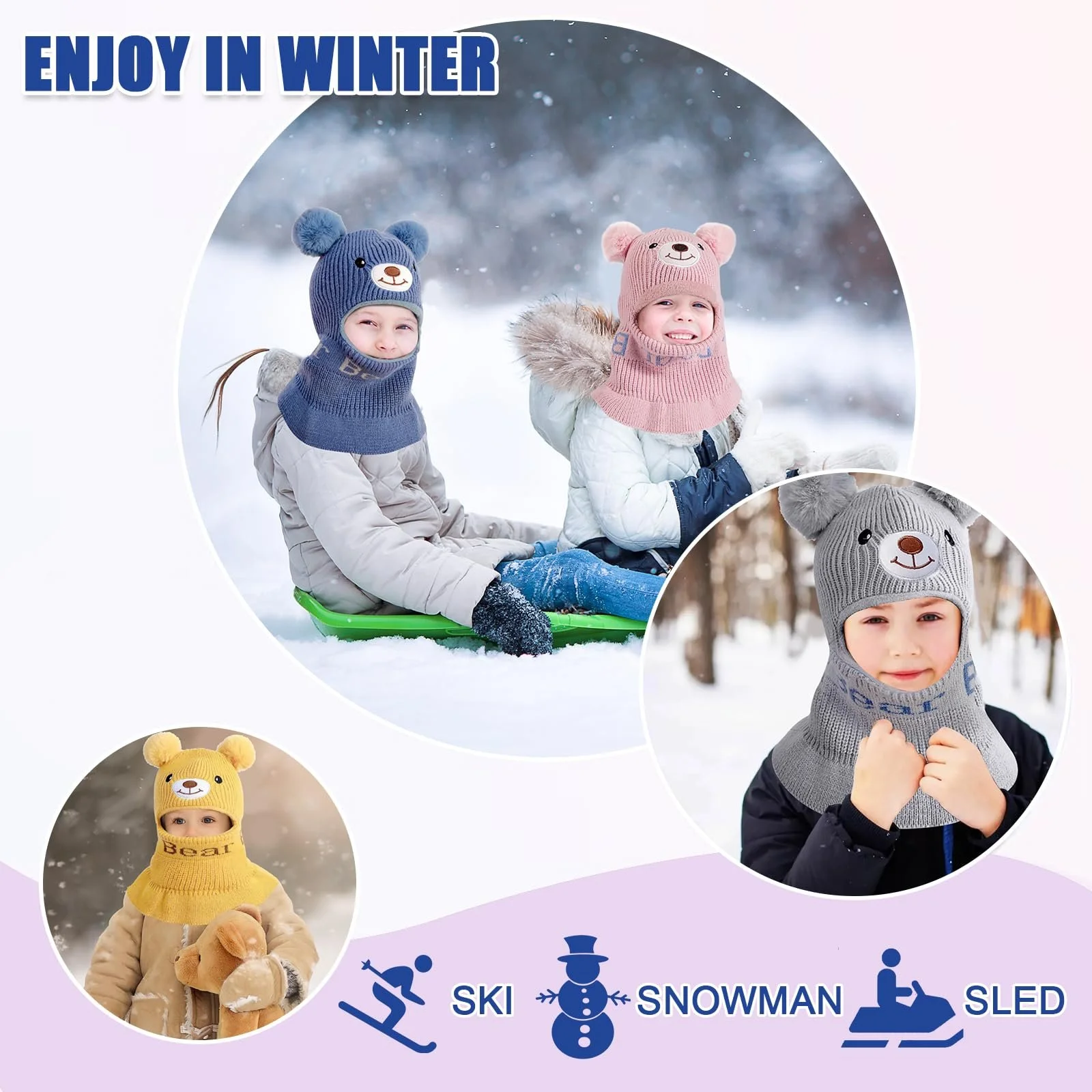 Детская шапка AYPOW Слип-он, теплая, фото №5 Детская шапка AYPOW Слип-он, теплая, фото №5