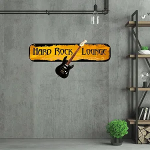 Настінна наклейка GRAZDesign Hard Rock Lounge Гітара Музика 63 x 30 см synthetic.ua - Фото 1