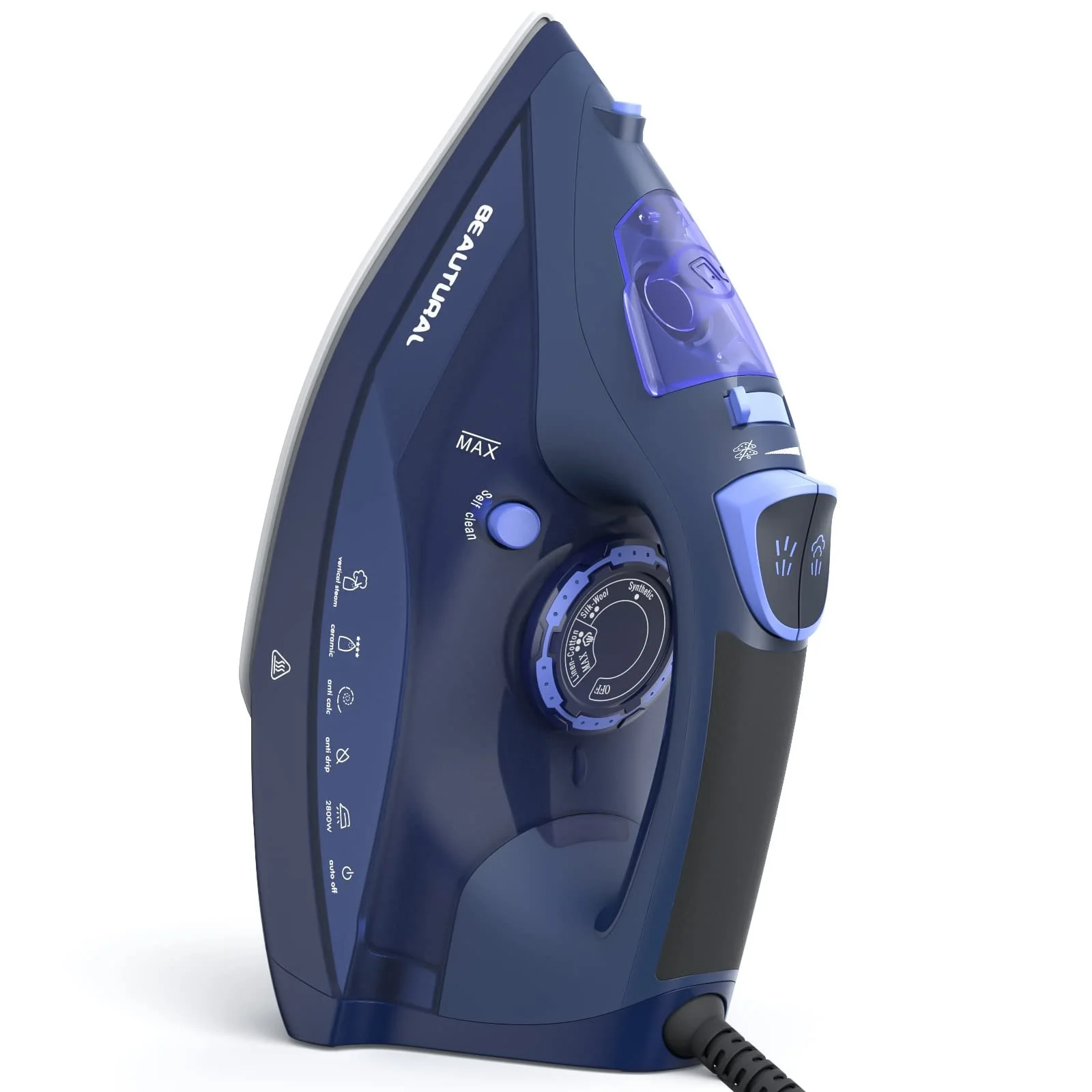 Паровой утюг BEAUTURAL 2600 W Ceramic Soleplate 350 ml Blue, фото №1