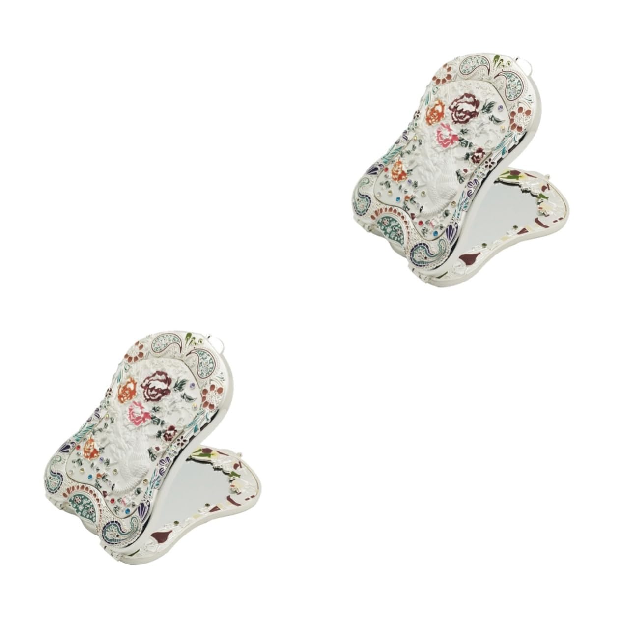 Ручное зеркало Angoily винтажная сумочка набор из 2 зеркал компактная сумочка складное зеркало антикварное зеркало для макияжа, фото №1 Ручное зеркало Angoily винтажная сумочка набор из 2 зеркал компактная сумочка складное зеркало антикварное зеркало для макияжа, фото №1