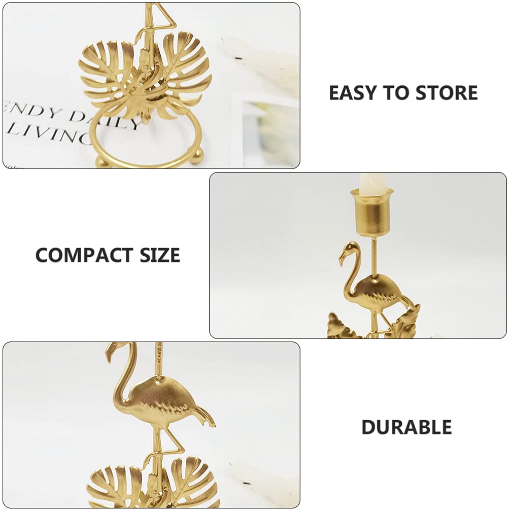 Свечной подсвечник Uonlytech Tropical Flamingo Tea Light Candle Holder из металла с тропическими пальмовыми листьями для гавайской вечеринки, фото №6
