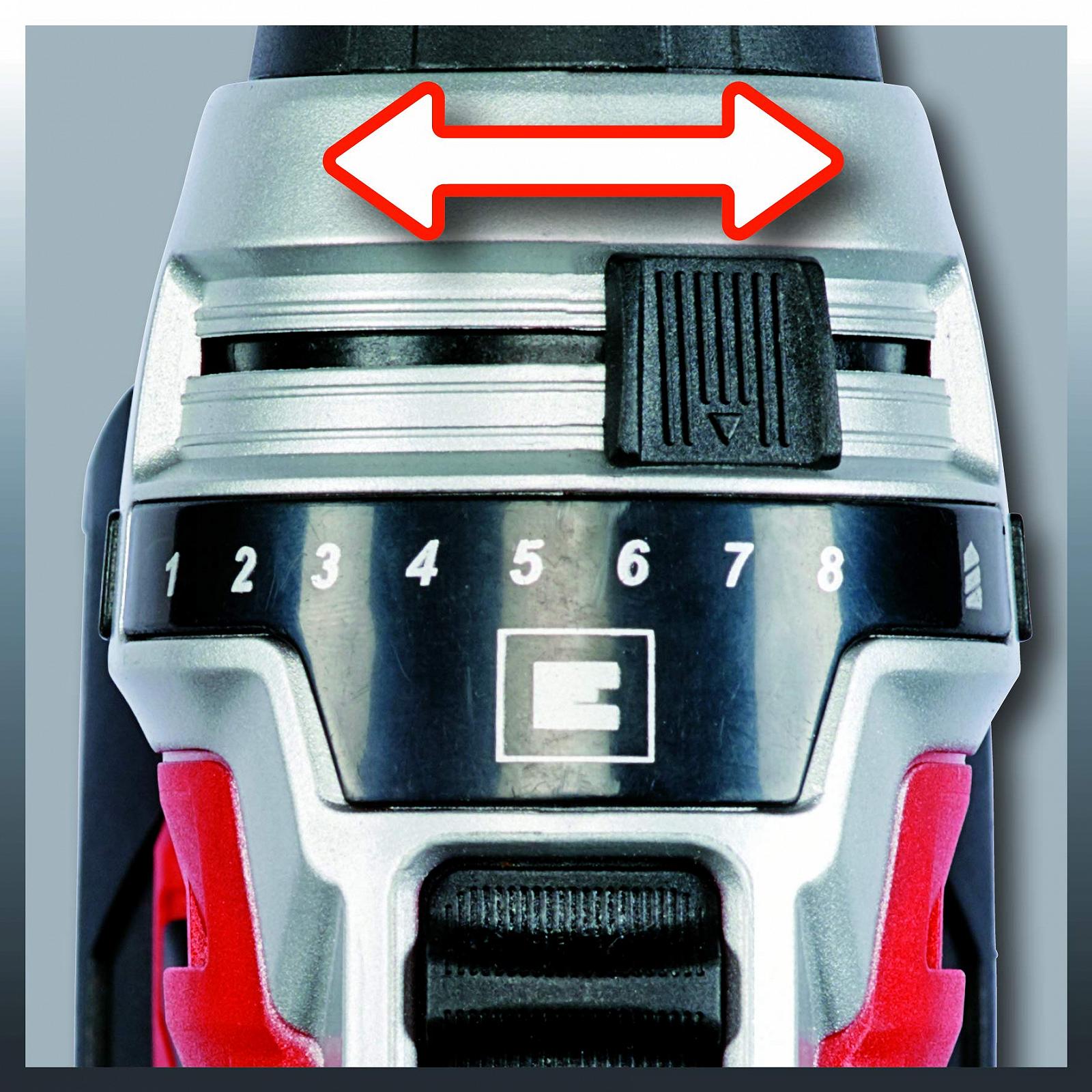 Акумуляторний шуруповерт Einhell Power X-Change TE-CD 18 Li E Solo 18 В, 2 передачі, 47 Нм, електронний обмежувач крутного моменту, LED-ліхтар, без батареї та зарядного пристрою, фото №4