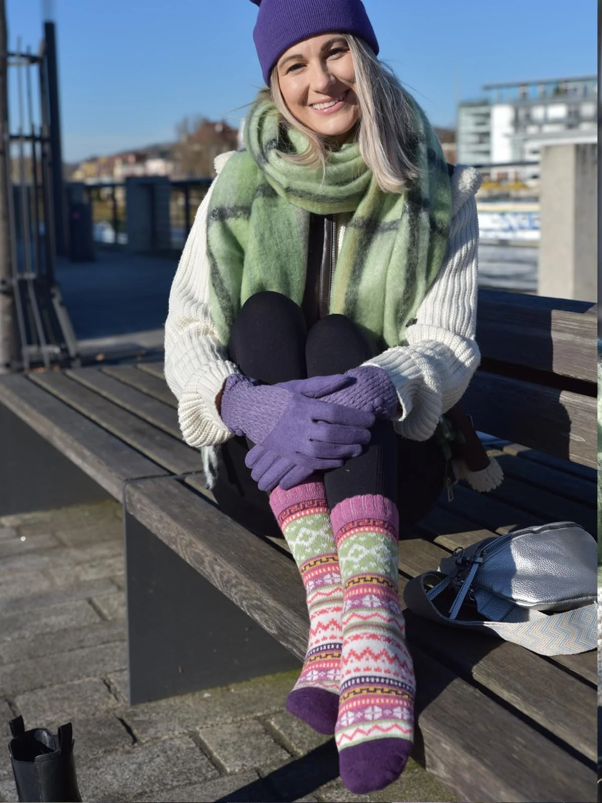 Жіночі шкарпетки Norwegian styleBREAKER з зимовим норвезьким візерунком, розмір 37-41, фото №4