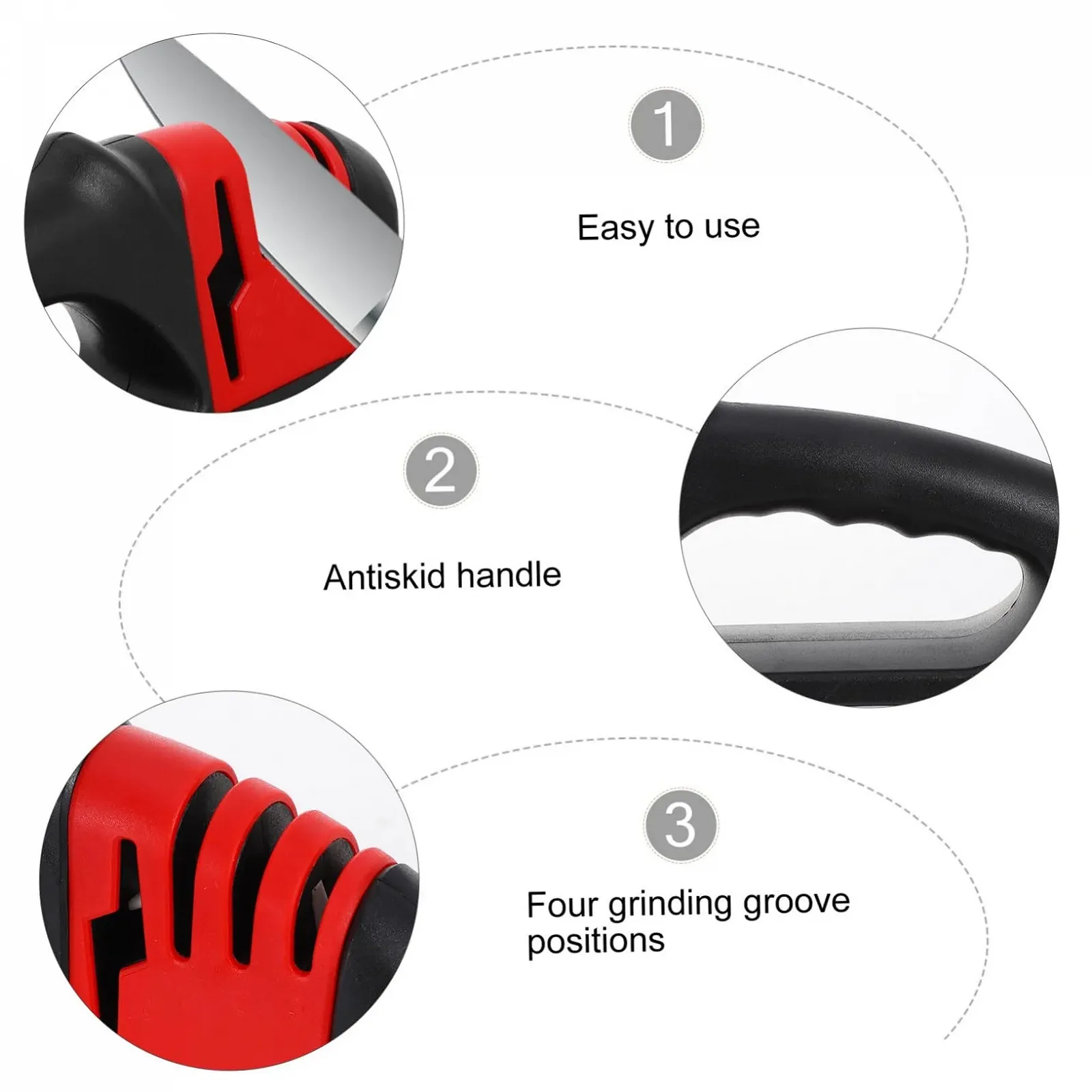 Точилка для ножей Mobestech Профессиональная Быстрая Эргономичная ручка Нескользящее основание, фото №5