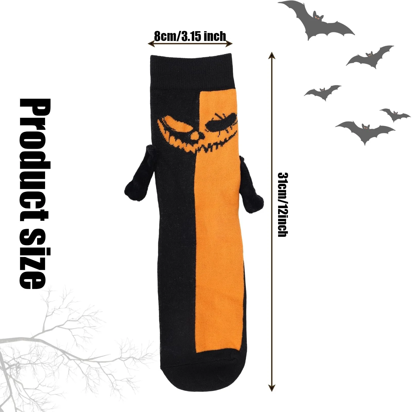 Комплект шкарпеток на Хелловін (2 пари) Magnetic Pumpkin Face, Hand in Hand, фото №2