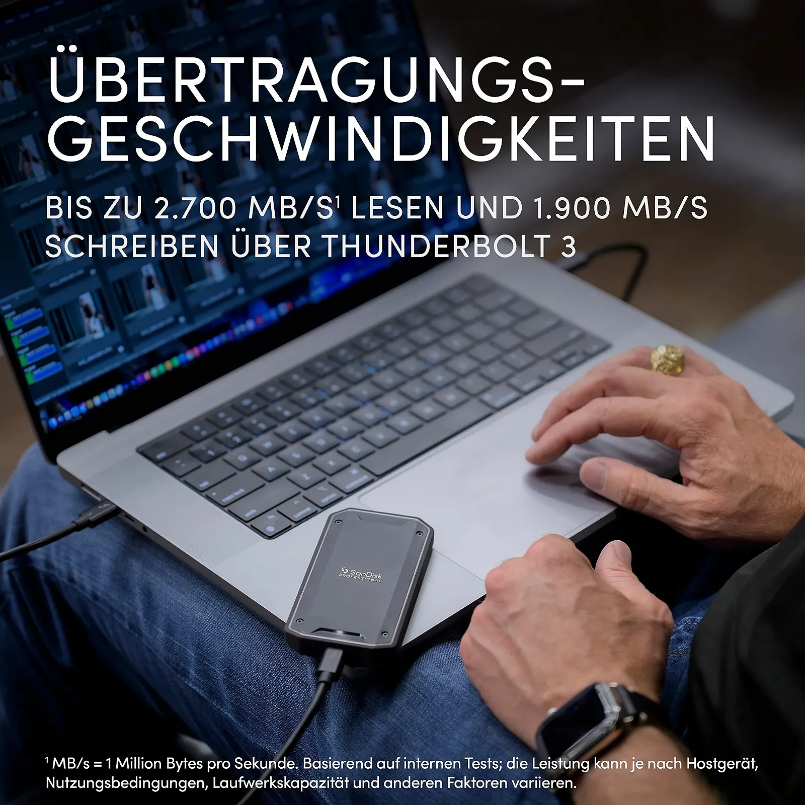 Внешний SSD SanDisk PROFESSIONAL PRO-G40 2TB Rugged NVMe Thunderbolt 3 USB-C 3000 MB/s IP68, фото №3 Внешний SSD SanDisk PROFESSIONAL PRO-G40 2TB Rugged NVMe Thunderbolt 3 USB-C 3000 MB/s IP68, фото №3