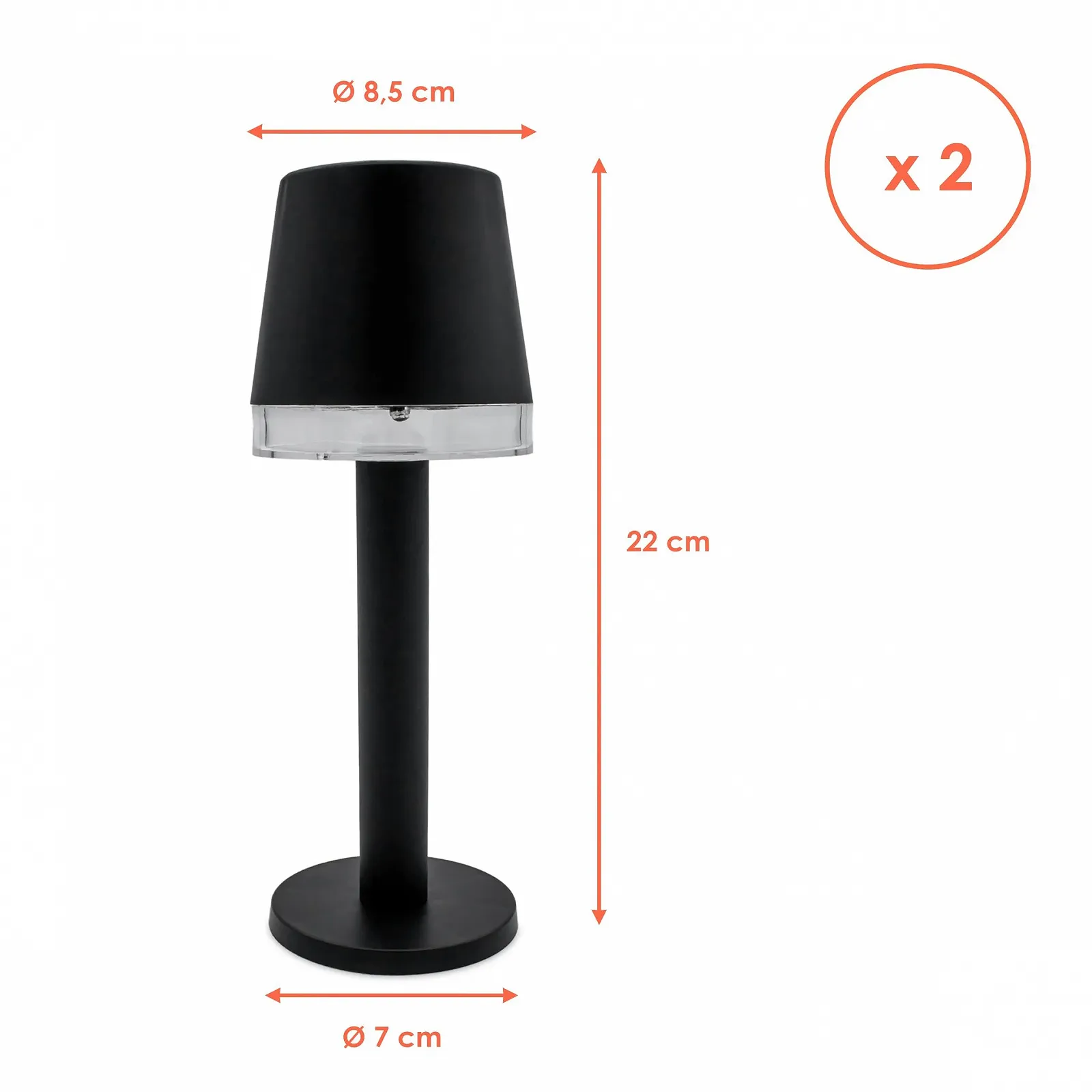 Садова світлодіодна настільна лампа Spetebo на сонячних батареях набір з 2 шт чорна, фото №2