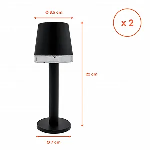 Садова світлодіодна настільна лампа Spetebo на сонячних батареях набір з 2 шт чорна synthetic.ua - Фото 1